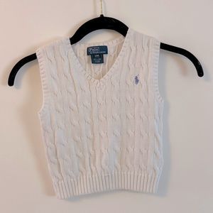 Polo by Ralph Lauren White Cotton Vest - Size 24M